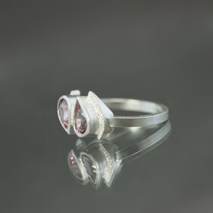 Pink Zircon Moi et Toi Ring - Size 7.25