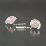 Morganite Singular Fringe Earrings in Sterling Silver