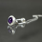 Amethyst Fob Stirrup Pendant