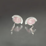 Morganite Singular Fringe Earrings in Sterling Silver
