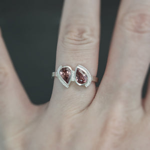 Pink Zircon Moi et Toi Ring - Size 7.25