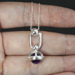 Amethyst Fob Stirrup Pendant