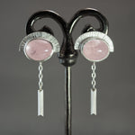 Morganite Singular Fringe Earrings in Sterling Silver