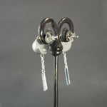 Morganite Singular Fringe Earrings in Sterling Silver