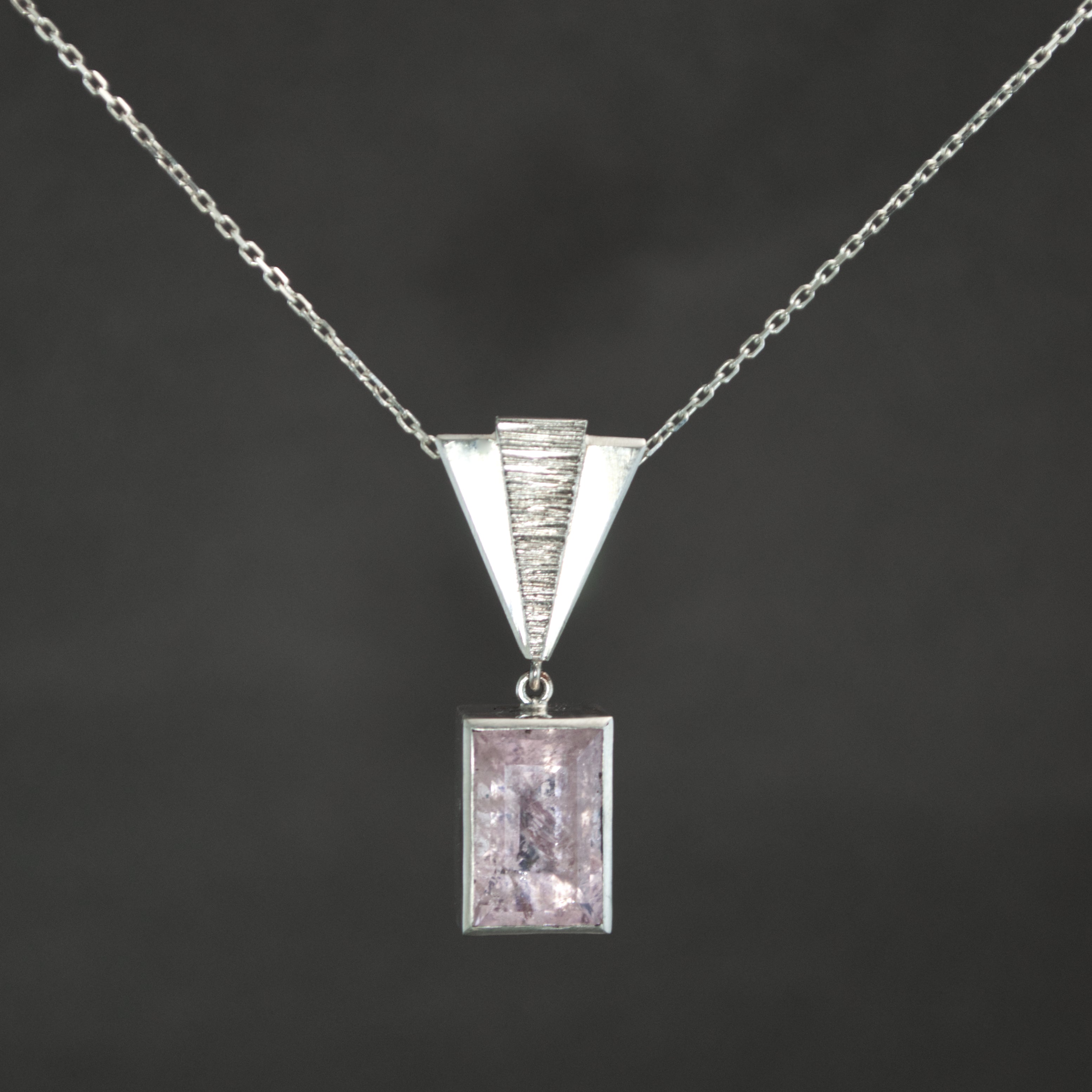 Morganite Deco Pendant