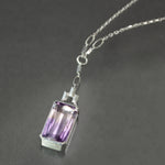 Ametrine Frusta Lariat Necklace in Sterling Silver