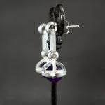 Amethyst Fob Stirrup Earrings