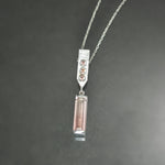 Pink to White Tourmaline and Sapphire Dart Pendant