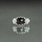 Almandine Garnet and Seed Pearl Ring - Size 7.5