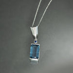 Mossy Aquamarine and Sapphire Pendant