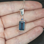 Mossy Aquamarine and Sapphire Pendant