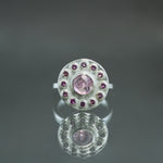 Pink Spinel Floral Platform Ring - Size 6.5