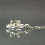Dendritic Quartz Art Deco Porthole Pendant in Sterling Silver