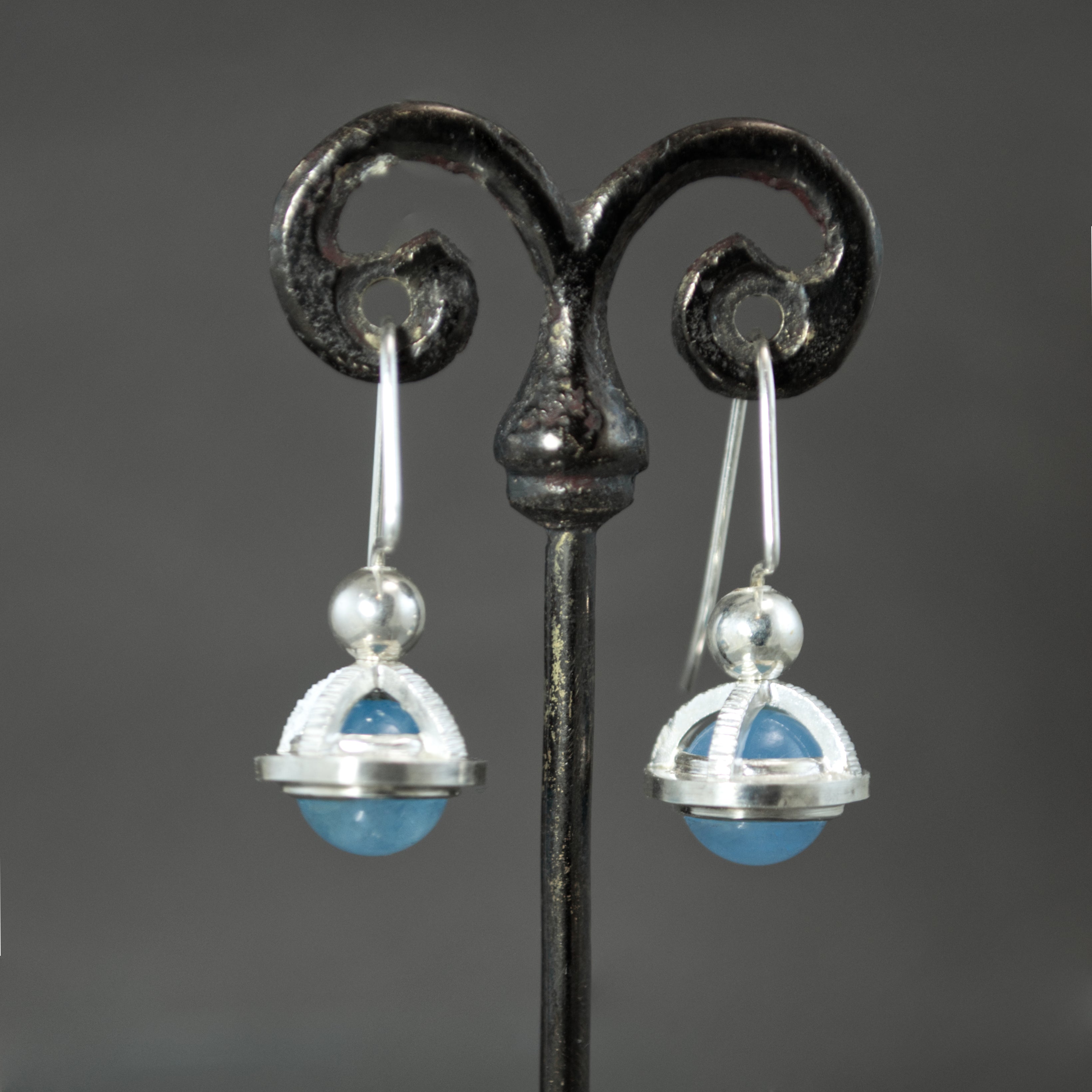 Petite Aquamarine Fob Earrings