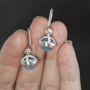 Petite Aquamarine Fob Earrings