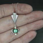 Tourmaline and Demantoid Garnet Pendant