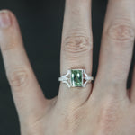 Mint Tourmaline Bracket Ring - Size 7