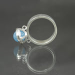 Petite Fob Ring with Aquamarine - Size 7.5