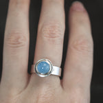 Petite Fob Ring with Aquamarine - Size 7.5