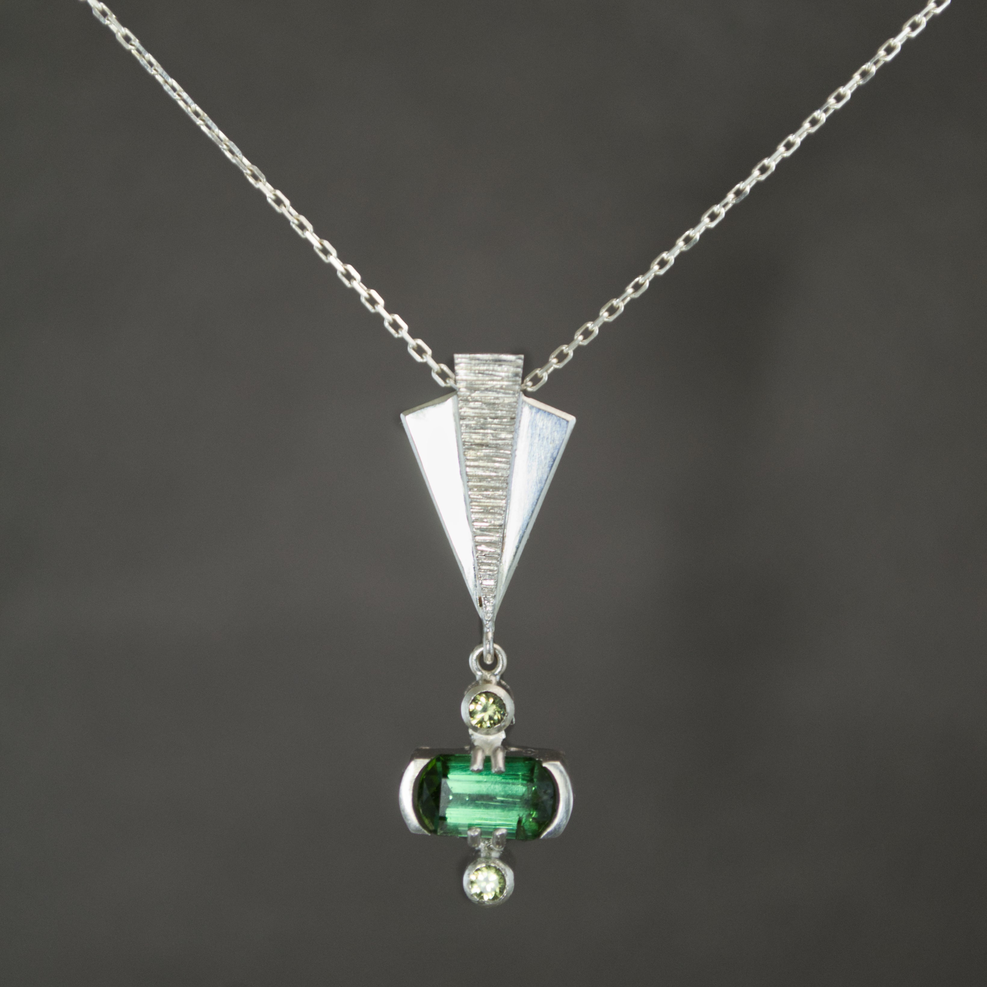 Tourmaline and Demantoid Garnet Pendant