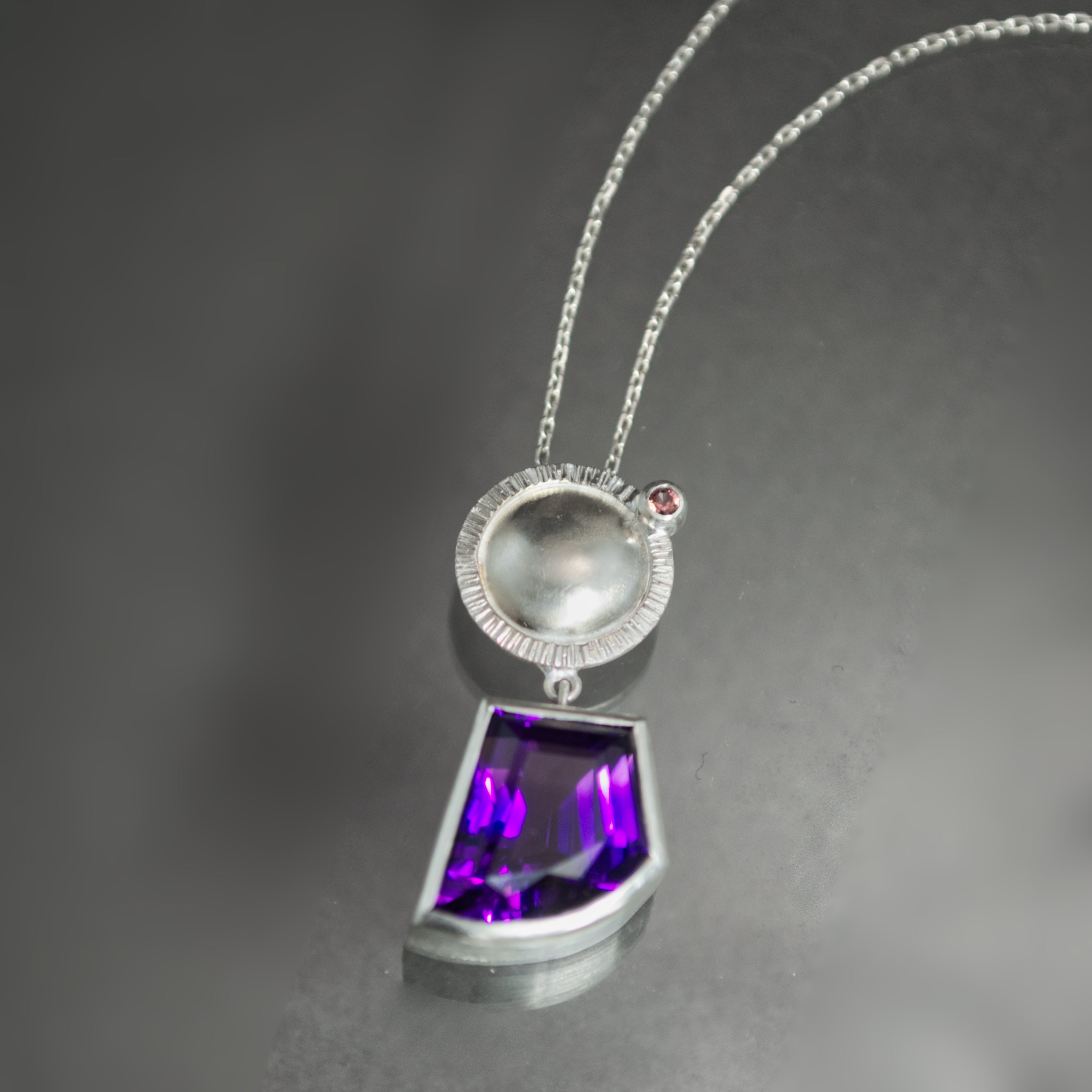 Amethyst and Pink Sapphire Pendant