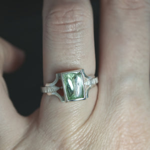 Mint Tourmaline Bracket Ring - Size 7