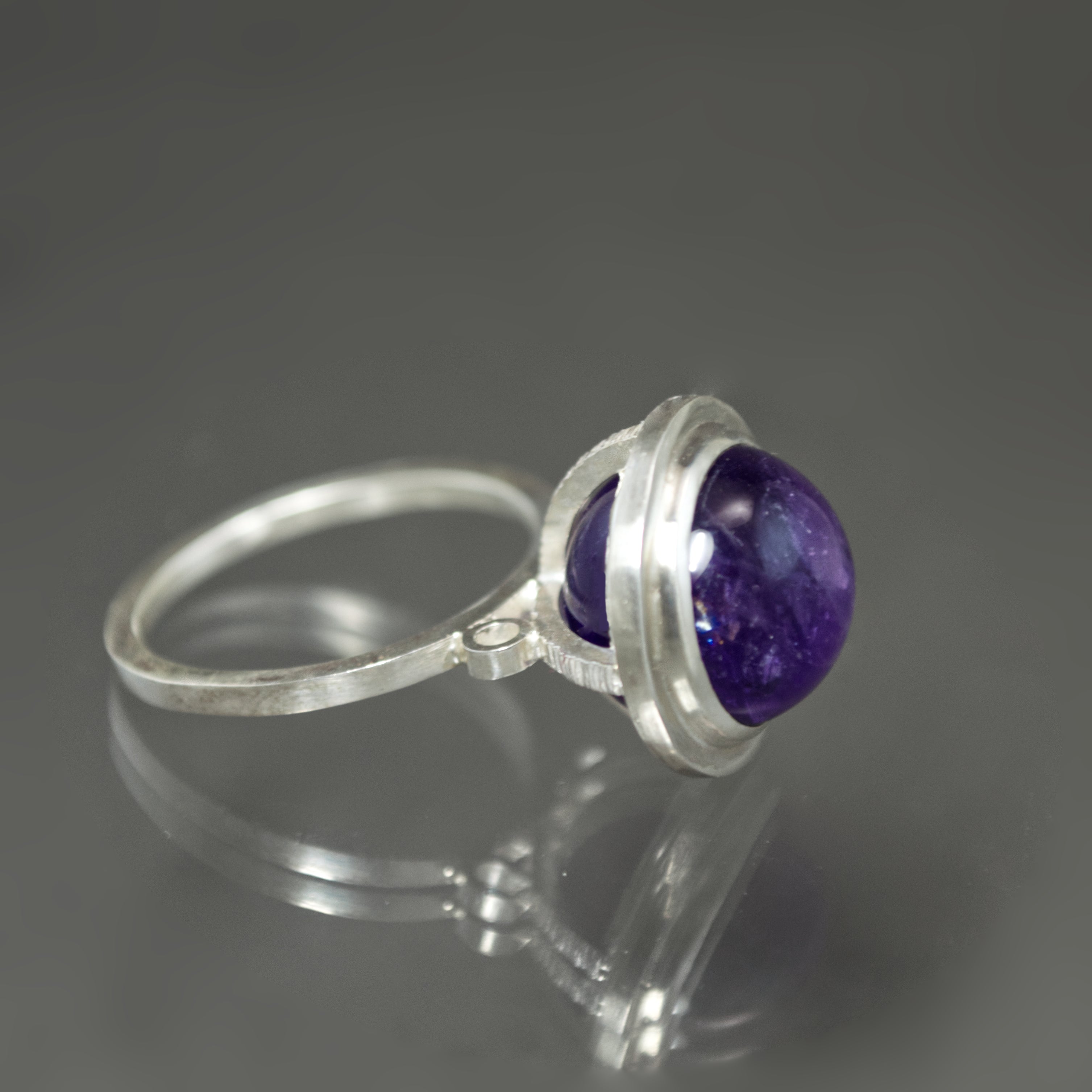 Amethyst Fob Ring - Size 7.25