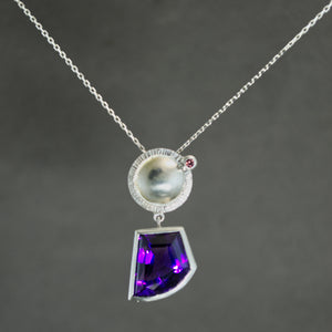 Amethyst and Pink Sapphire Pendant