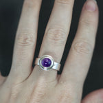 Petite Fob Ring in Amethyst - Size 8