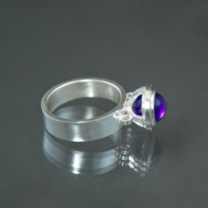 Petite Fob Ring in Amethyst - Size 8