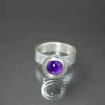 Petite Fob Ring in Amethyst - Size 8