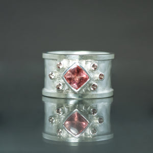 Pink Tourmaline and Sapphire Jubilance Band - Size 7.5