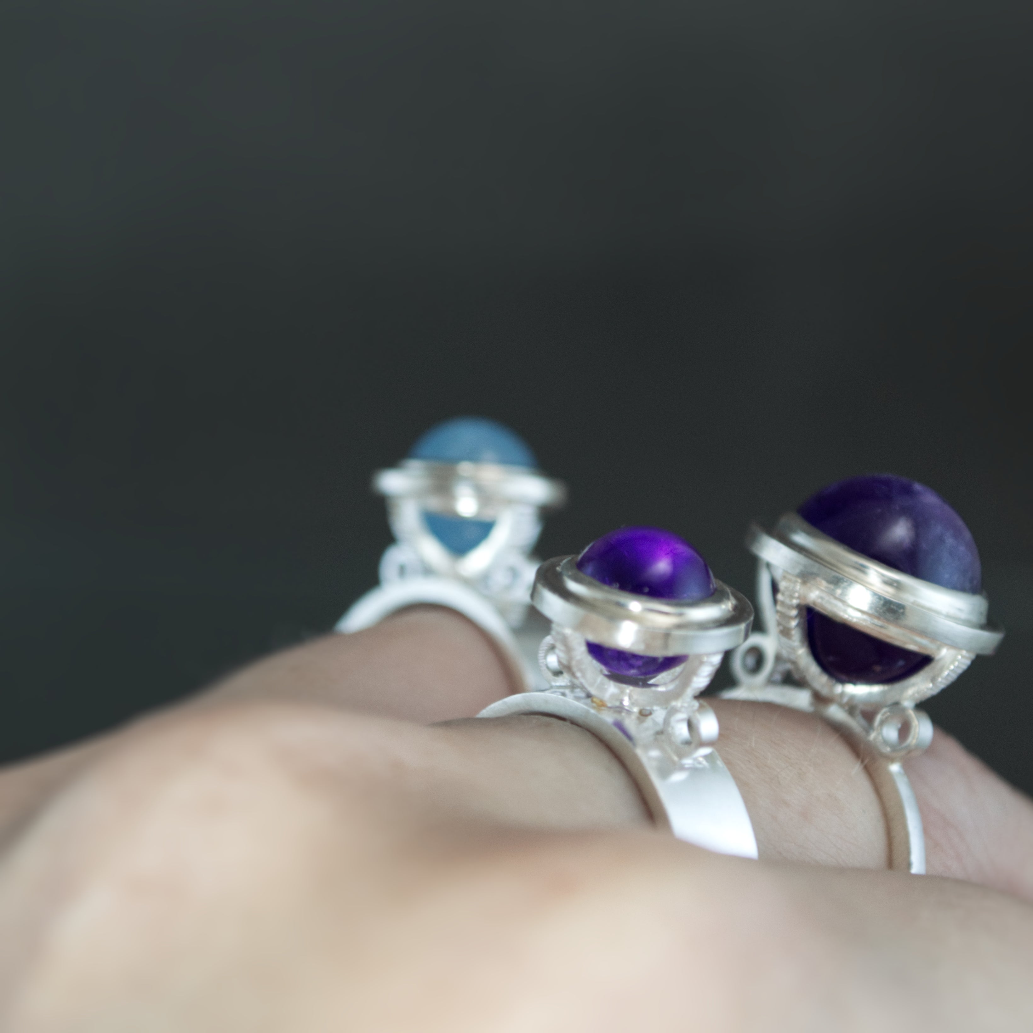 Petite Fob Ring in Amethyst - Size 8