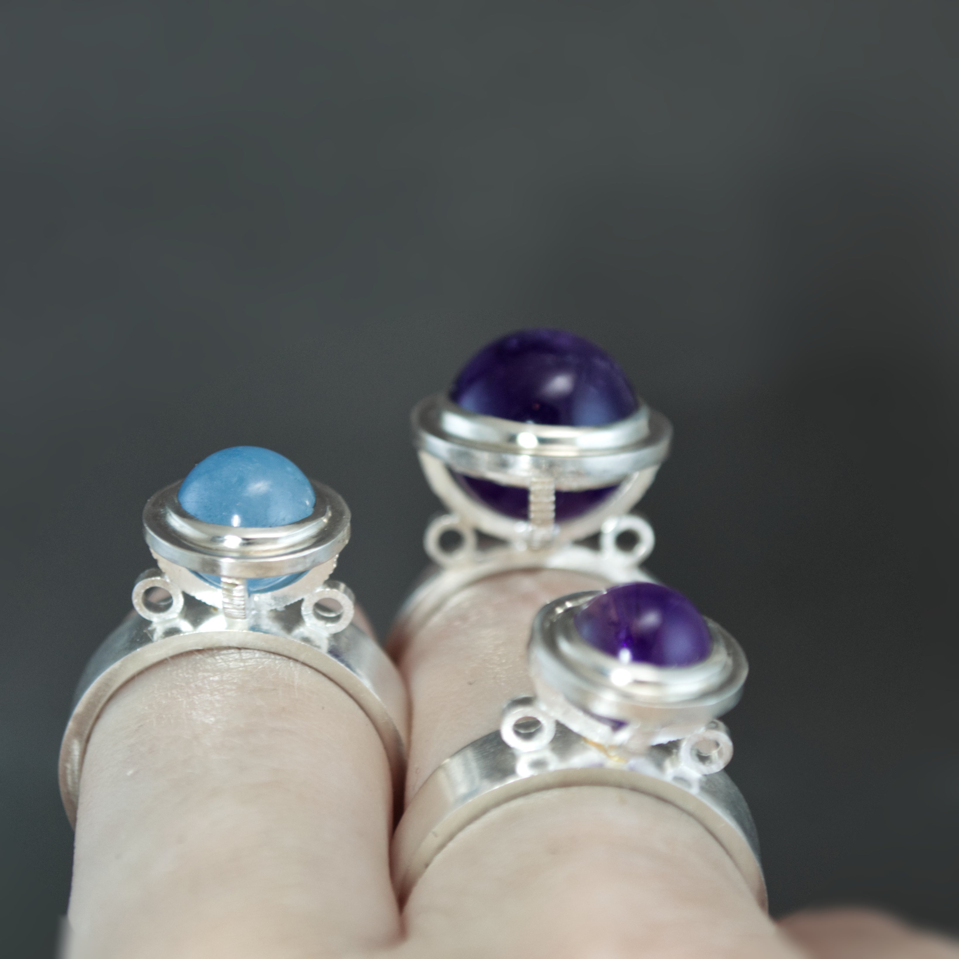 Petite Fob Ring in Amethyst - Size 8