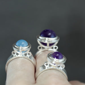 Petite Fob Ring in Amethyst - Size 8