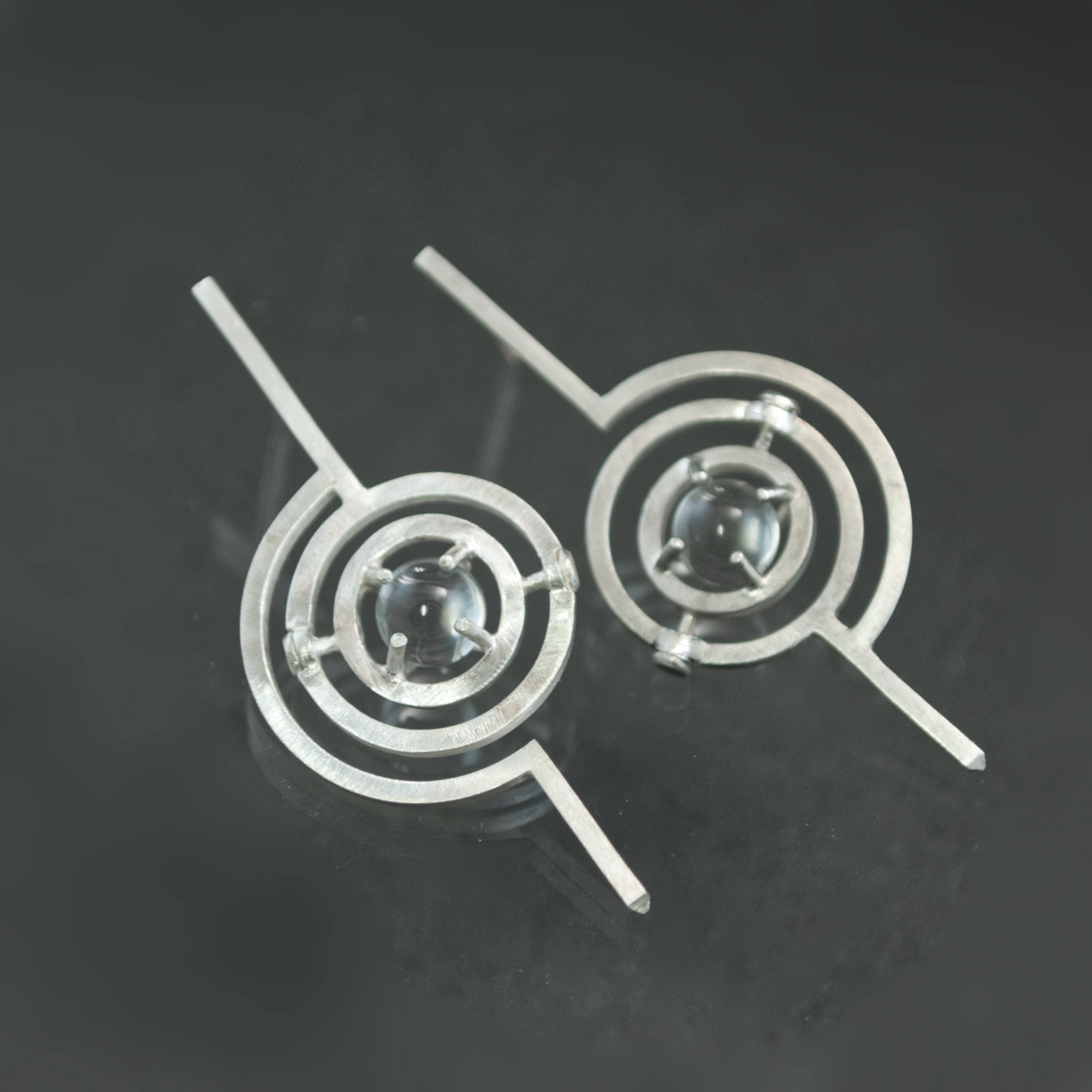 Kinetic Armillary Lollipop Earrings