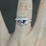 Futuristic Purple Spinel Ring - Size 6.25