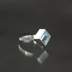 Aquamarine Askew Coined Ring - Size 6