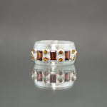 Garnet and Citrine Autumnal Band - Size 8.25