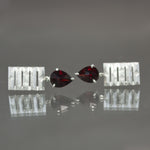Almandine Garnet Culet Earrings in Sterling Silver