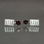 Almandine Garnet Culet Earrings in Sterling Silver