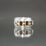 Garnet and Citrine Autumnal Band - Size 8.25