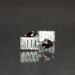 Almandine Garnet Culet Earrings in Sterling Silver