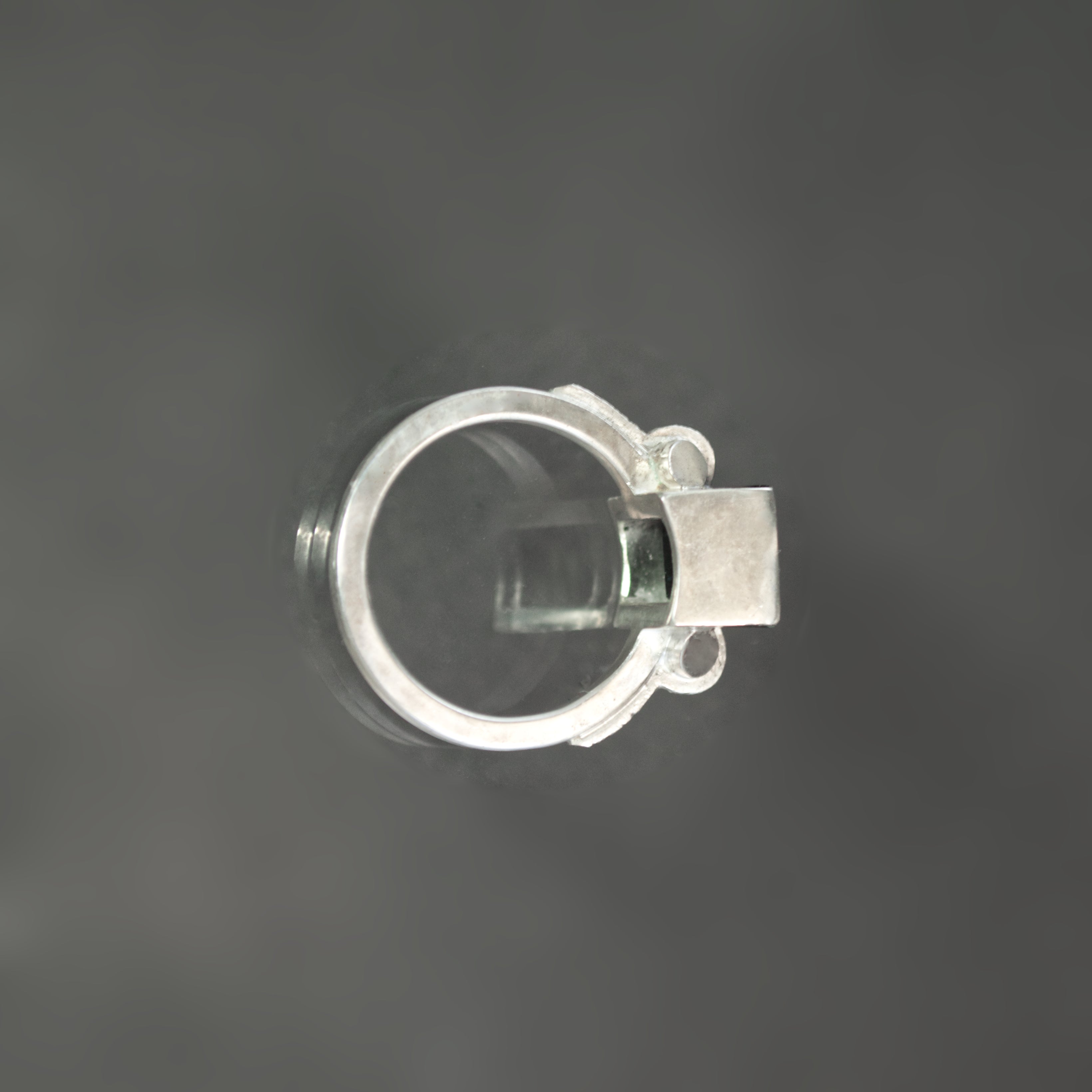 Blue-Green Tourmaline Retro Tank Ring - Size 7.5