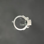 Blue-Green Tourmaline Retro Tank Ring - Size 7.5