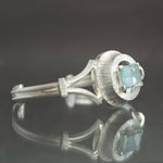 Aquamarine Retro Regency Cuff Bracelet