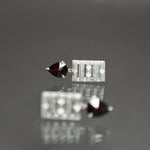 Almandine Garnet Culet Earrings in Sterling Silver