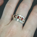Garnet and Citrine Autumnal Band - Size 8.25