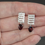 Almandine Garnet Culet Earrings in Sterling Silver