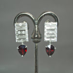 Almandine Garnet Culet Earrings in Sterling Silver